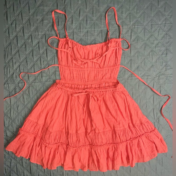 FREE PEOPLE "Taking Sides" Backless Mini Dress in Red Mango, Size Small, NWT - Picture 8 of 14